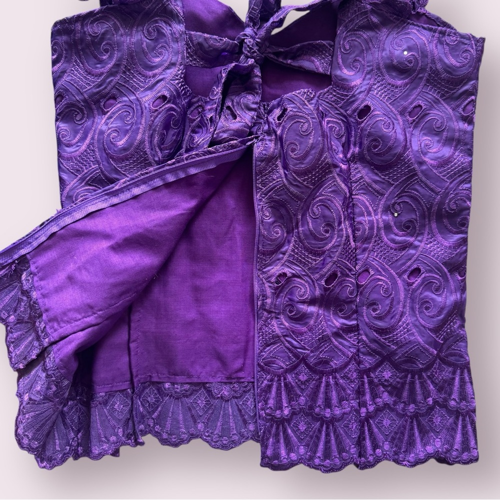 Vintage Purple Skirt Set with Top, Whimsygoth Witchcore Regency Vibes - Picture 7 of 14